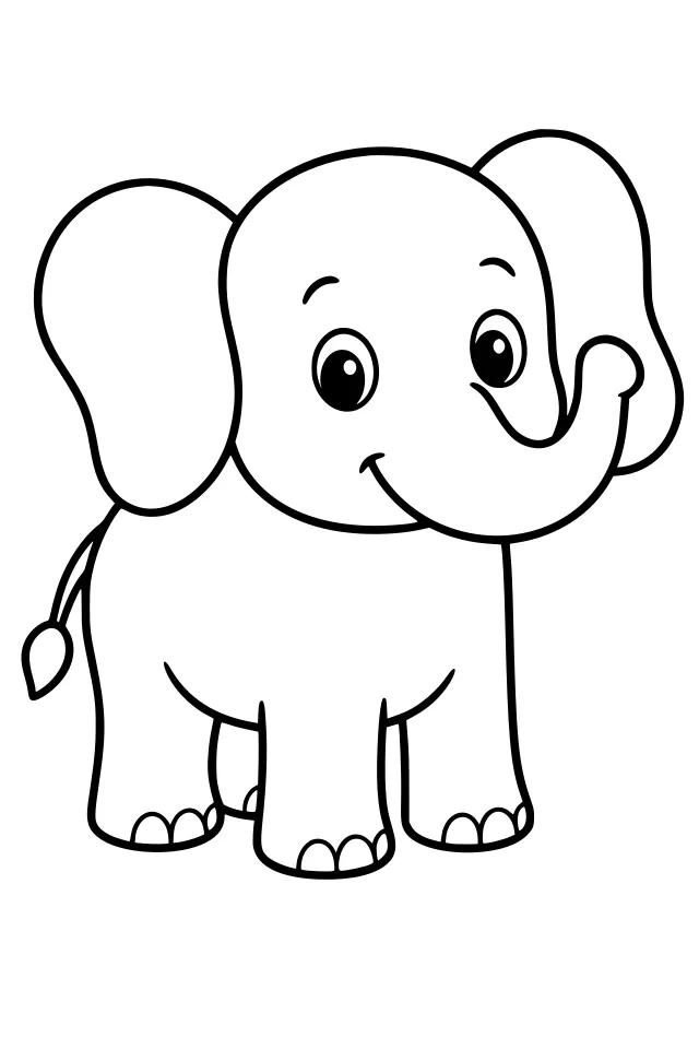 A Toddler Jumbo page: one big friendly elephant