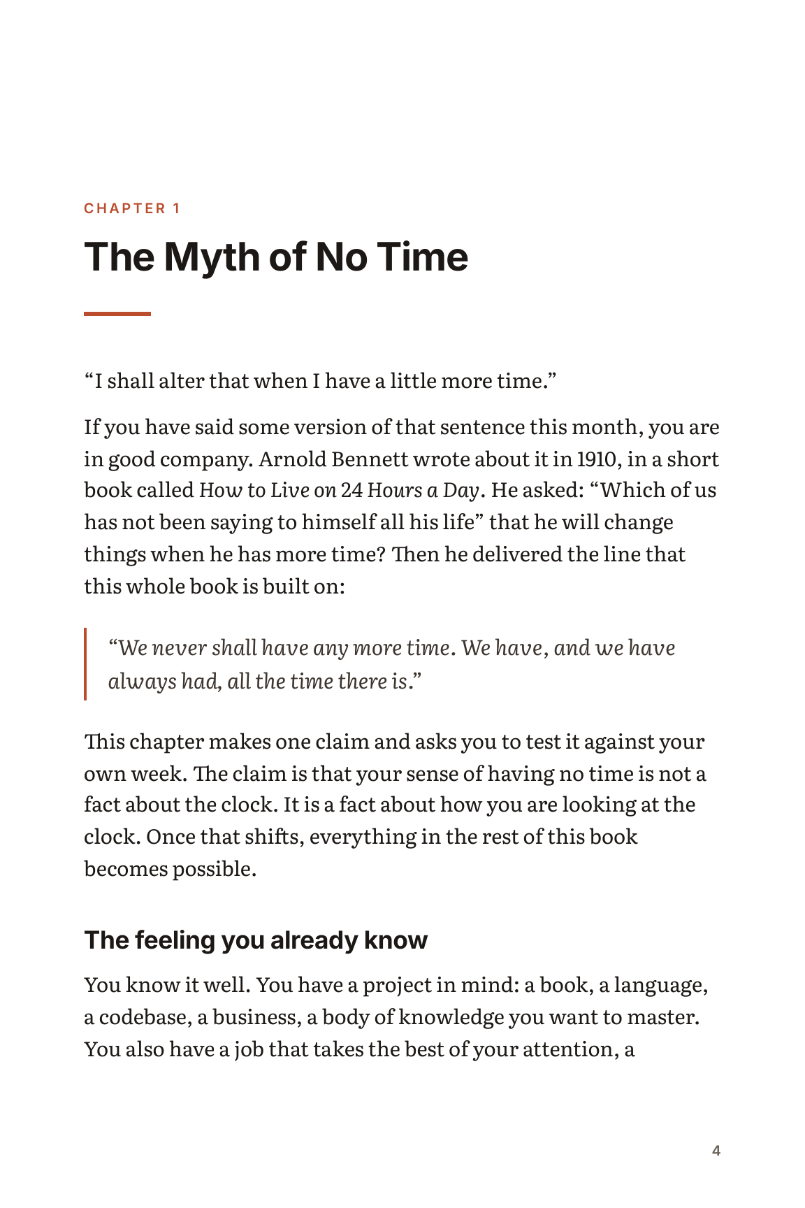 Chapter 1 opens: “The Myth of No Time”